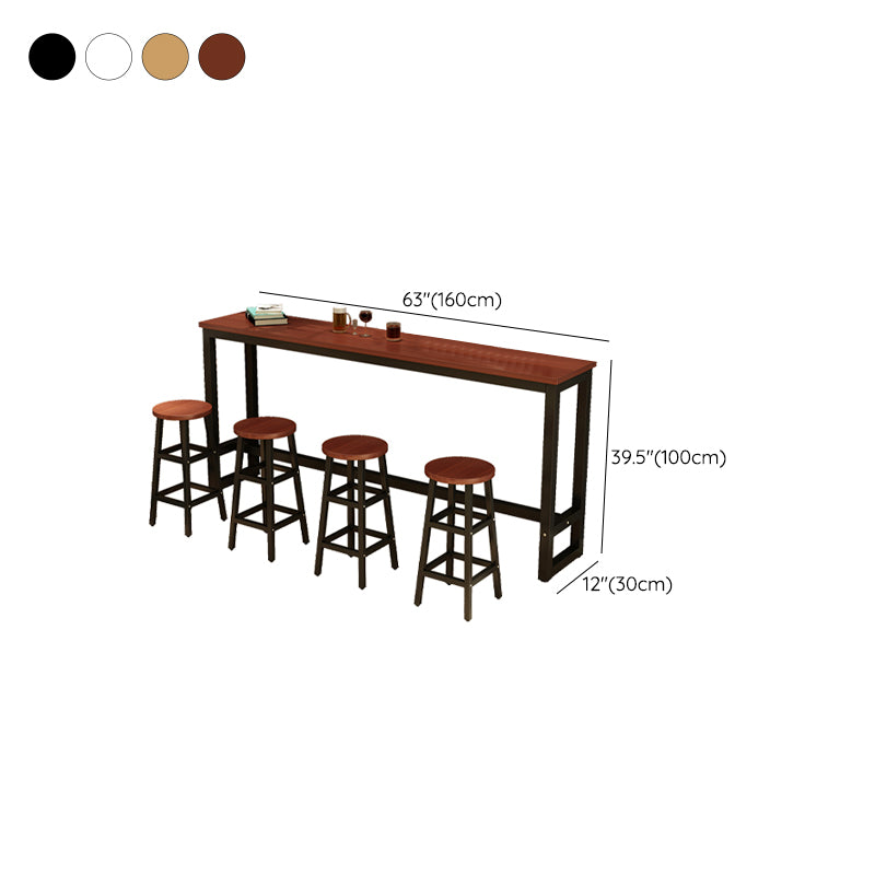 Modern Style Wood Bar Stool Table Rectangle Bar Table for Small Places