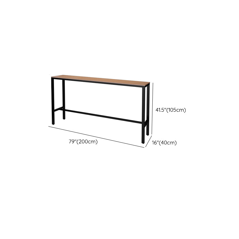Manufactured Wood Bar Table Black Legs and Metal Base Bar Table