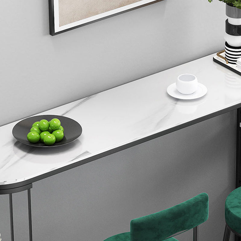 Sintered Stone Bar Table Industrial Dining Table with Storage Shelves