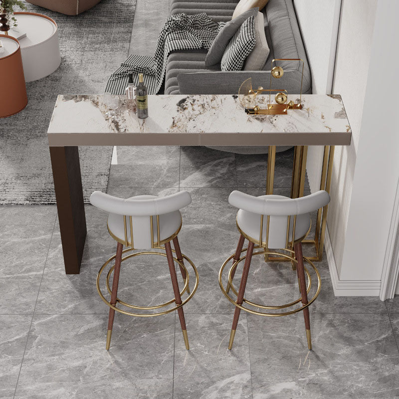 Brown Sintered Stone Bar Table Rectangle Dining Table for Kitchen Living Room