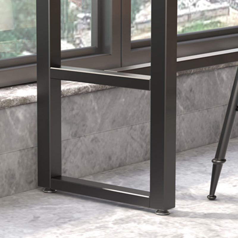 Industrial Rectangle Bar Table Solid Wood Top Bar Table with Trestle Base