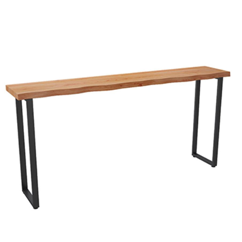 Industrial Double Pedestal Bar Dining Table Solid Wood Top Bar Table