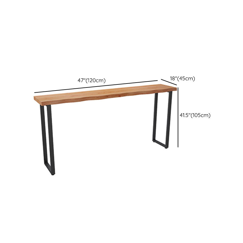 Industrial Double Pedestal Bar Dining Table Solid Wood Top Bar Table