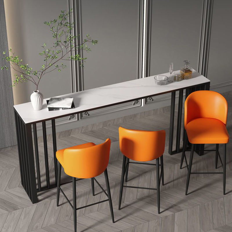 Metal Double pedestal Bar Table Modern Rectangle Bar Height Table