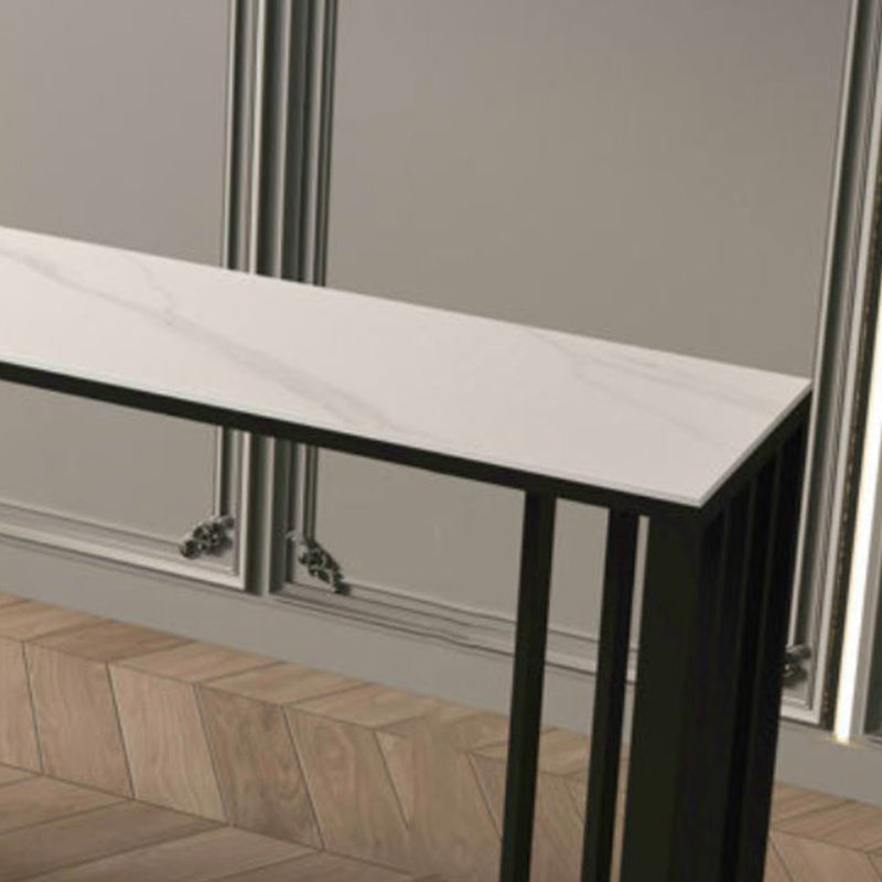 Metal Double pedestal Bar Table Modern Rectangle Bar Height Table