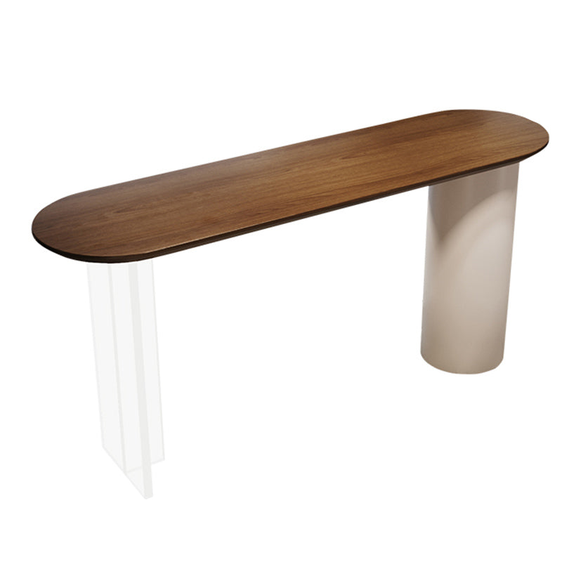 Contemporary Double Pedestal Bar Dining Table Solid Wood Dining Table