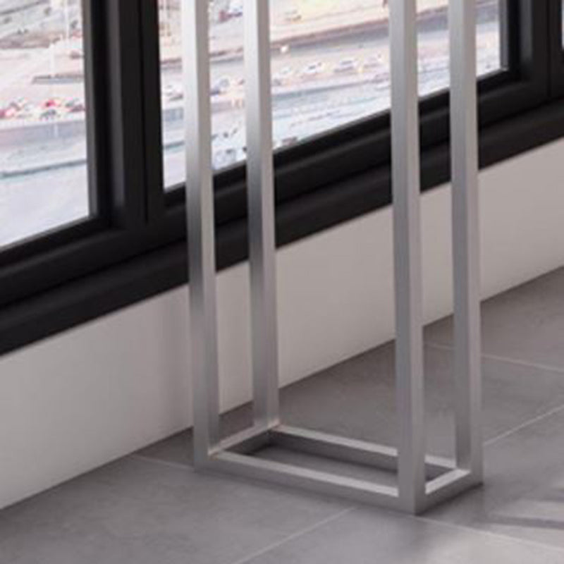 Rectangle Bar Table in Metal and Wood Industrial Double Pedestal Bar Table