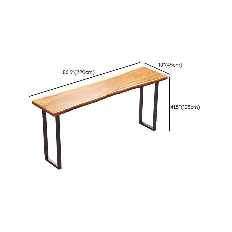 Industrial Rectangle Bar Height Table Solid Wood Top Bar Table for Dining Room