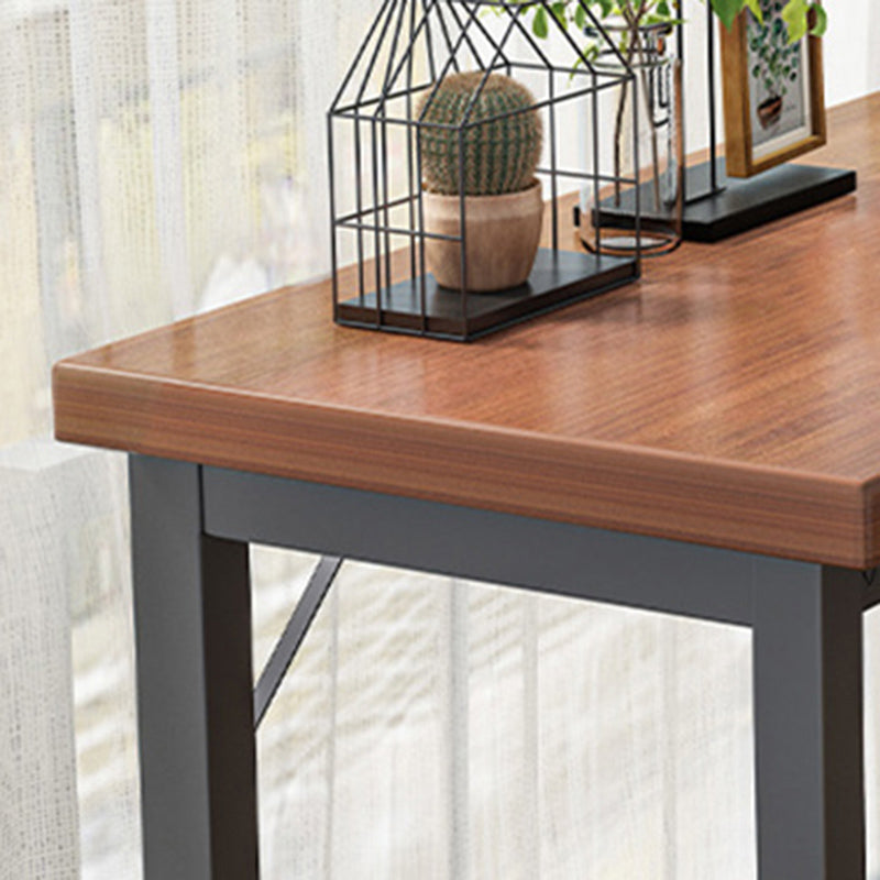 Industrial Wood and Metal Bar Table Rectangle Bar Height Table for Living Room