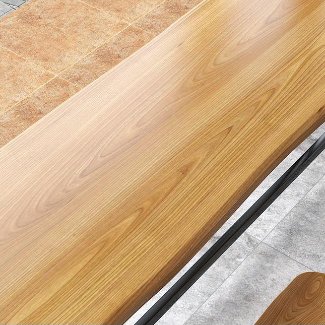 Rectangle Solid Wood Bar Height Table Contemporary Trestle Base Bar Dining Table