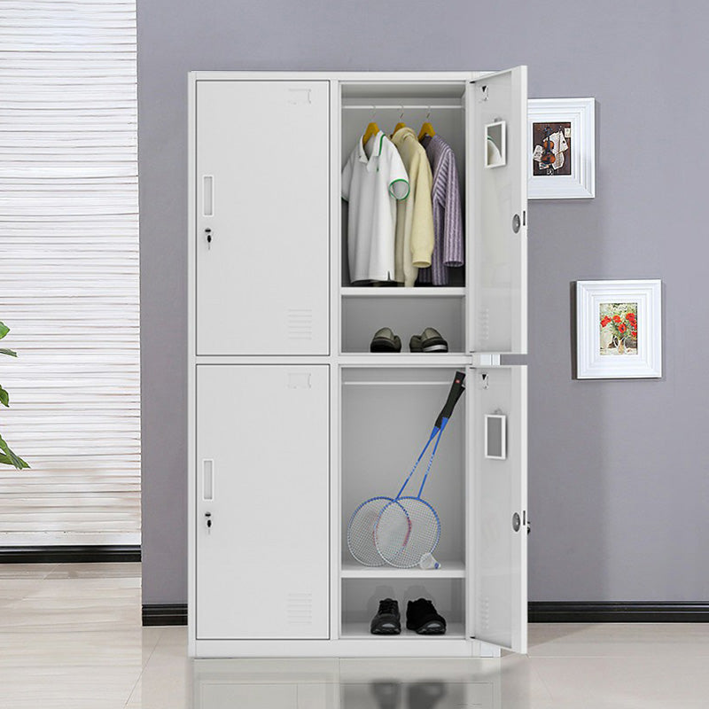 Metal Hinged Door Storage Cabinet Contemporary Gray Cabinet for Bathroom