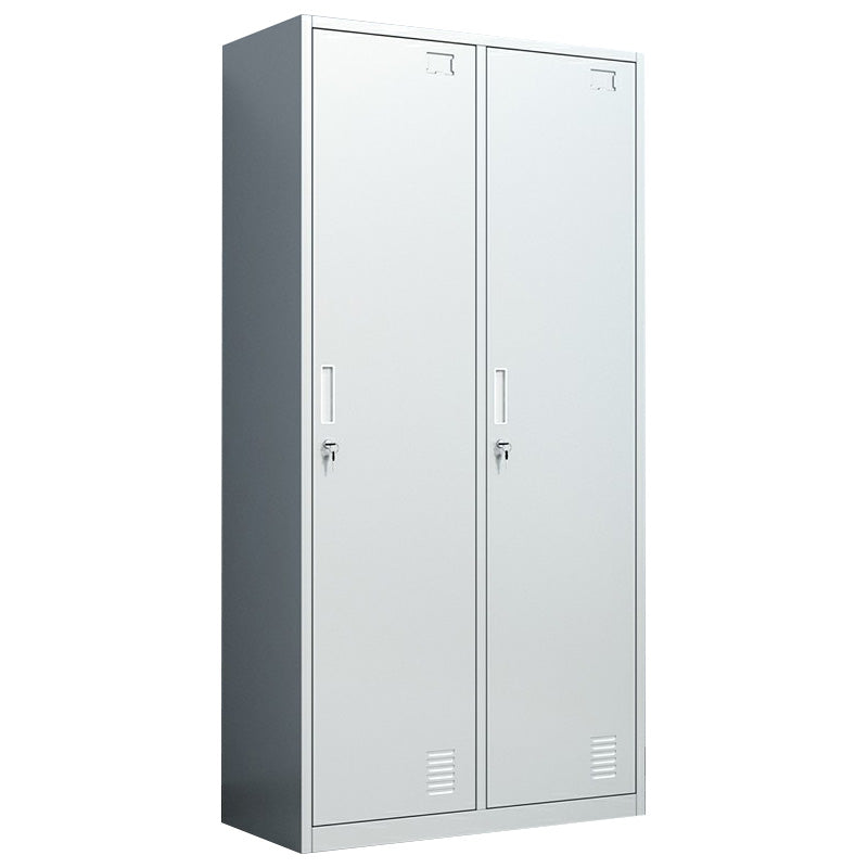 Metal Hinged Door Storage Cabinet Contemporary Gray Cabinet for Bathroom