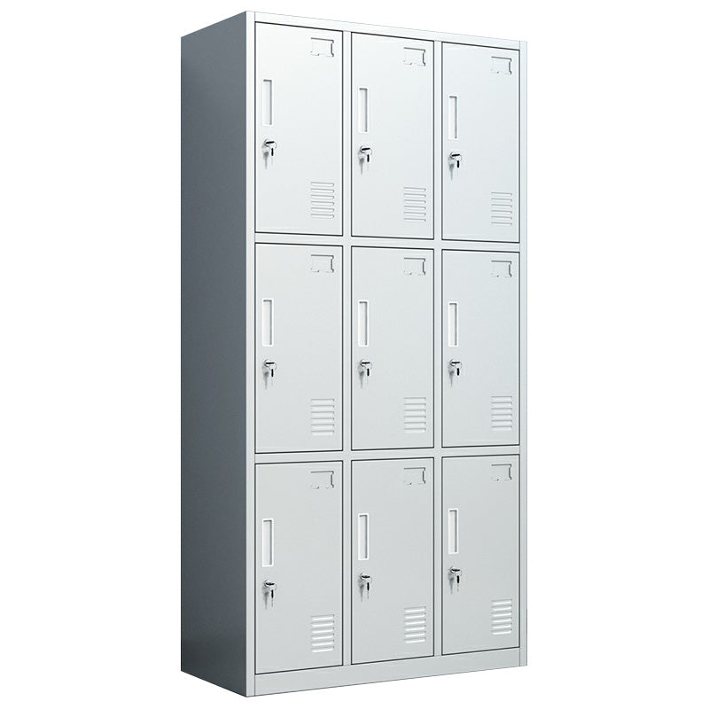 Metal Hinged Door Storage Cabinet Contemporary Gray Cabinet for Bathroom