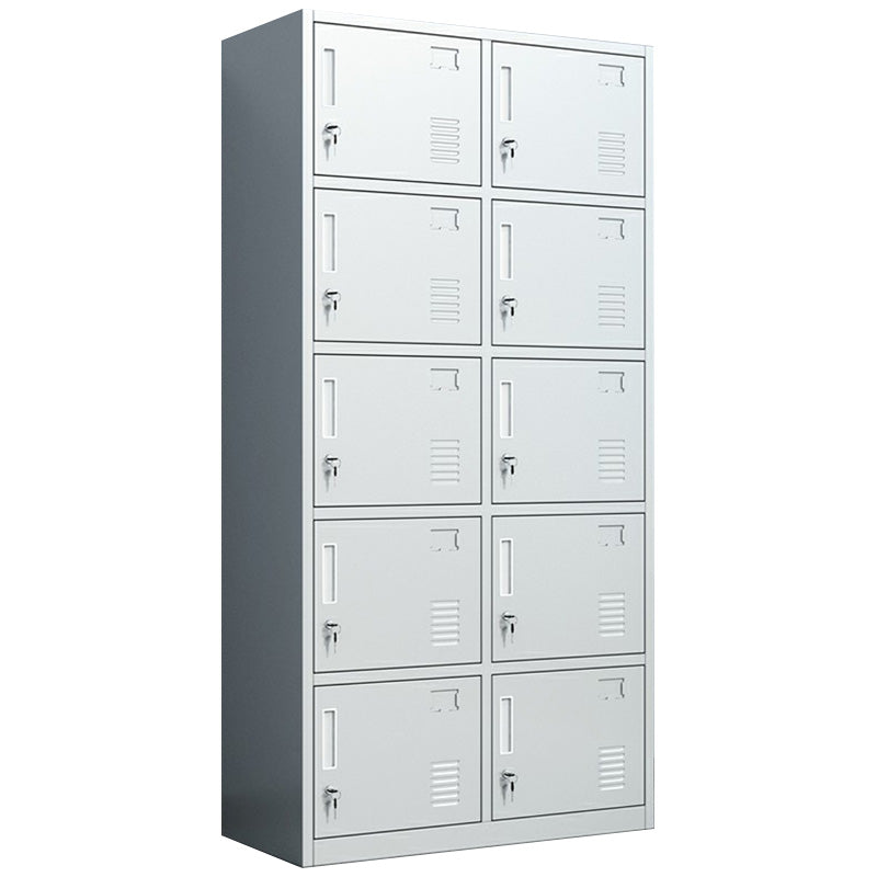 Metal Hinged Door Storage Cabinet Contemporary Gray Cabinet for Bathroom