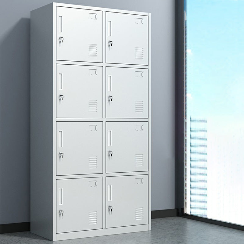 Metal Hinged Door Storage Cabinet Contemporary Gray Cabinet for Bathroom