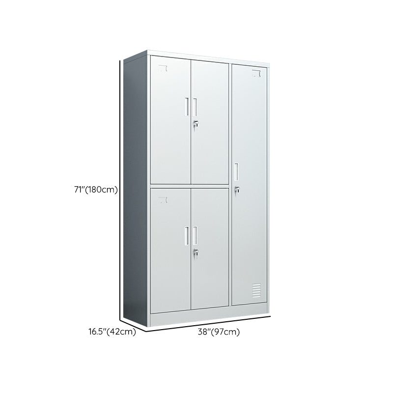 Metal Hinged Door Storage Cabinet Contemporary Gray Cabinet for Bathroom