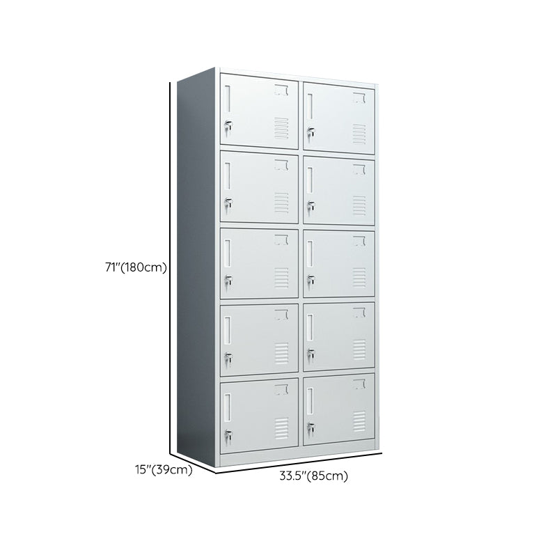 Metal Hinged Door Storage Cabinet Contemporary Gray Cabinet for Bathroom