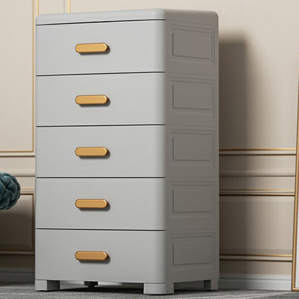 Modern Bedroom Matte Finish Cabinet Plastic Non-Hanging Armoire