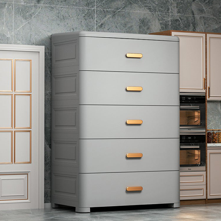 Modern Bedroom Matte Finish Cabinet Plastic Non-Hanging Armoire