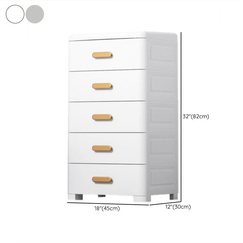 Modern Bedroom Matte Finish Cabinet Plastic Non-Hanging Armoire