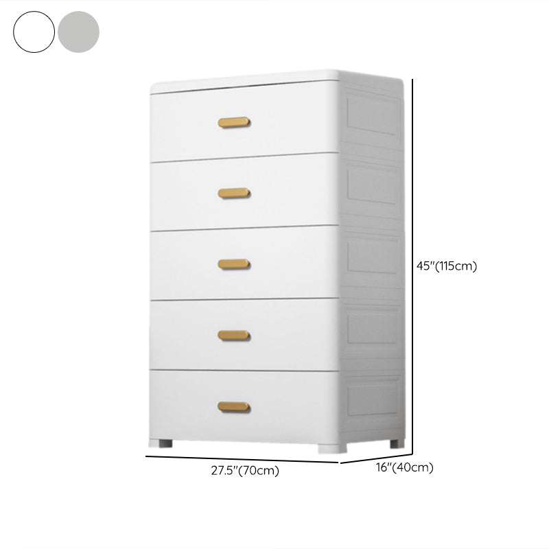 Modern Bedroom Matte Finish Cabinet Plastic Non-Hanging Armoire