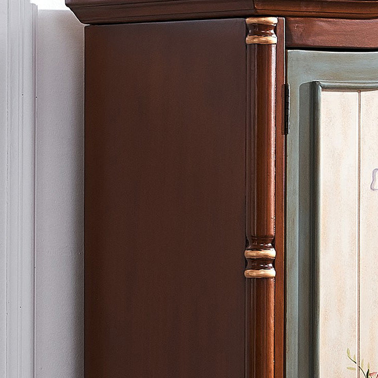 Coastal Wardrobe with Hinged Doors Matte Finish Wood Cabinet for Home