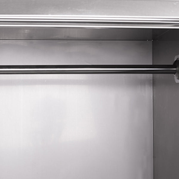 Contemporary Steel Indoor Cabinet Silver Storage Cabinet with Hinged Doors