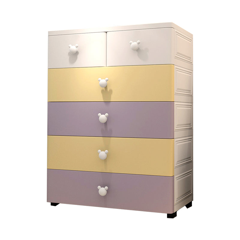 Plastic Non-Hanging Armoire with Drawers Contemporary Indoor Storage Cabinet