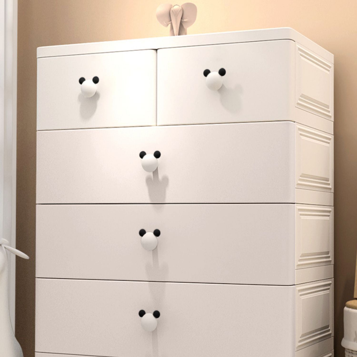 Plastic Non-Hanging Armoire with Drawers Contemporary Indoor Storage Cabinet
