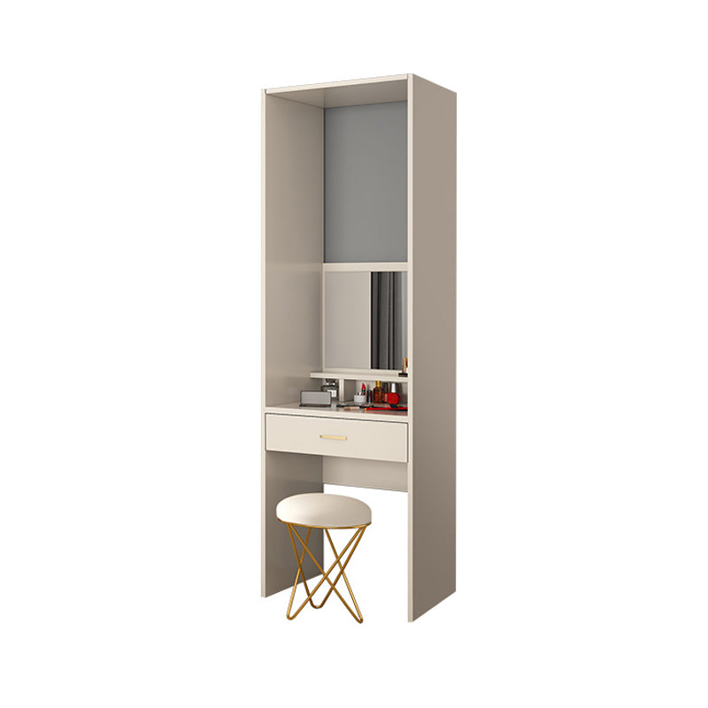 Glass and Wood Wardrobe Cabinet with Shelves Modern Wardrobe Closet