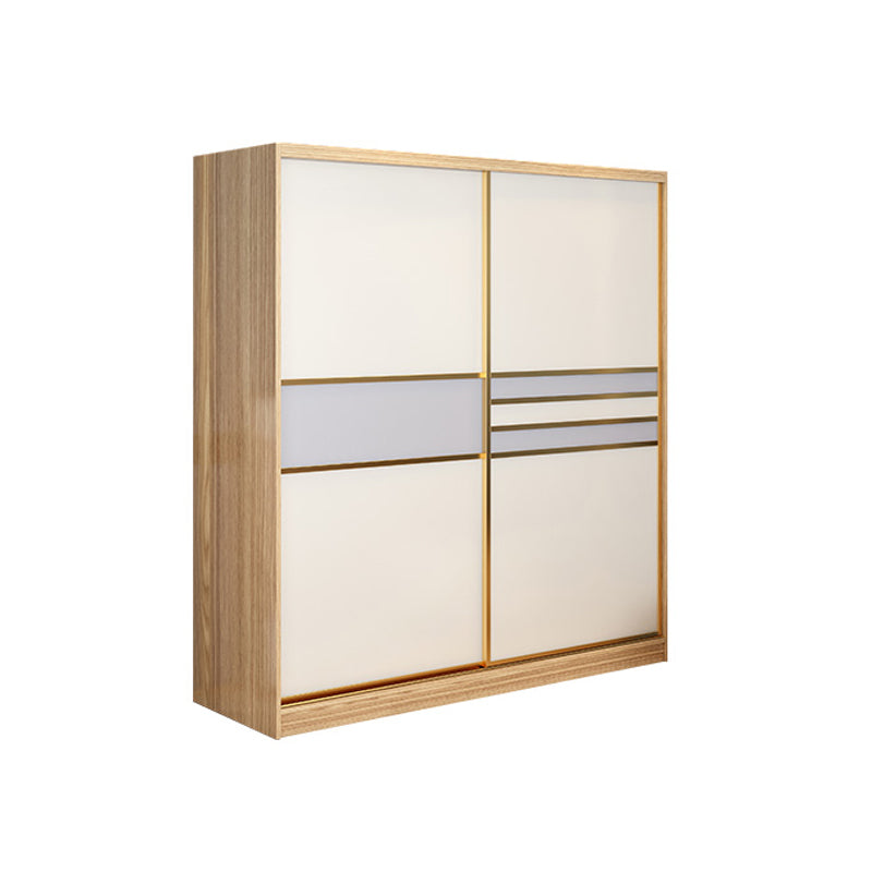 Engineered Wood Wardrobe Armoire with Garment Rod Modern Wardrobe Cabinet