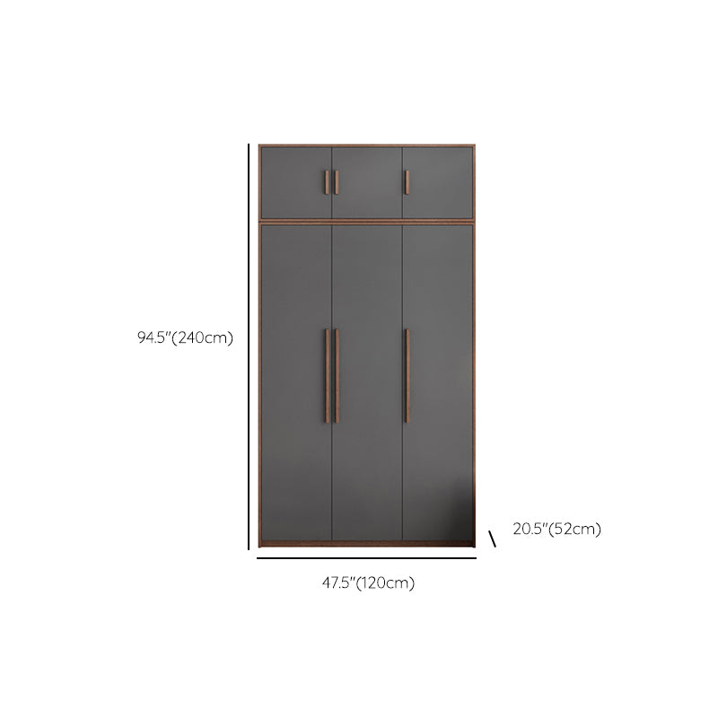 Hinged Wardrobe Cabinet Contemporary Wardrobe Closet with Garment Rod