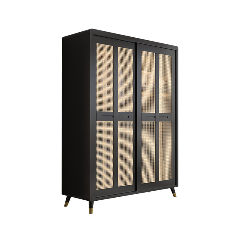 Rubberwood Wardrobe Cabinet Contemporary Wardrobe Armoire with Shelves