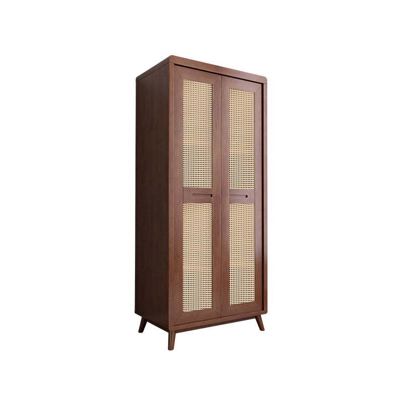 Rubberwood Wardrobe Cabinet Contemporary Wardrobe Armoire with Shelves