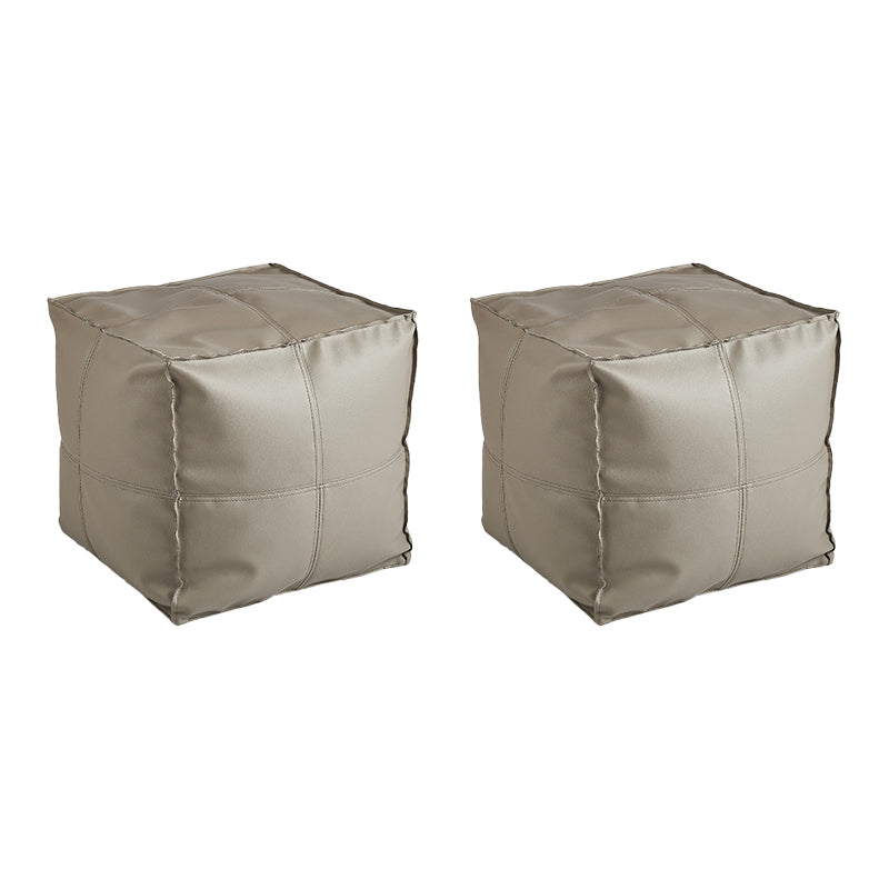 Modern Square Pouf Leather Water Resistant Pouf for Living Room