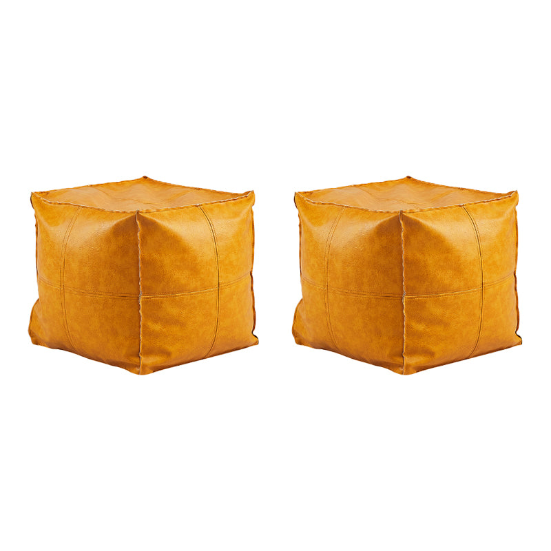 Modern Square Pouf Leather Water Resistant Pouf for Living Room