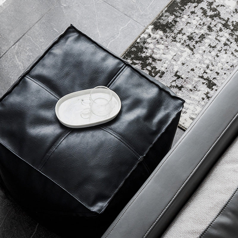 Modern Square Pouf Leather Water Resistant Pouf for Living Room