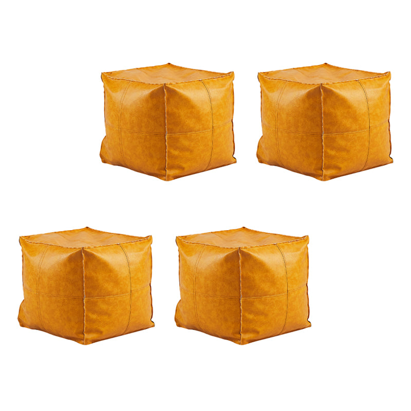 Modern Square Pouf Leather Water Resistant Pouf for Living Room