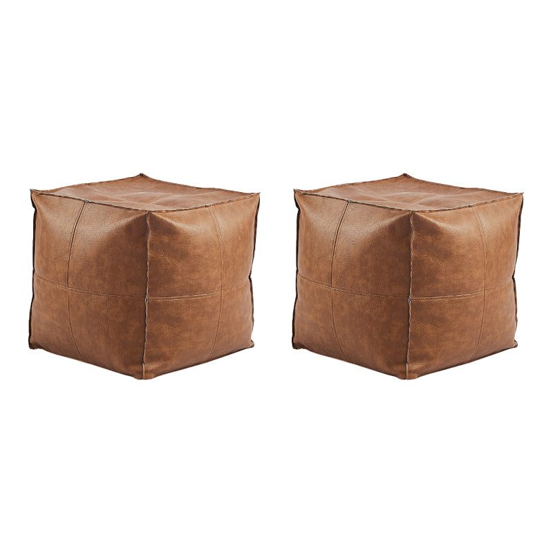 Modern Square Pouf Leather Water Resistant Pouf for Living Room