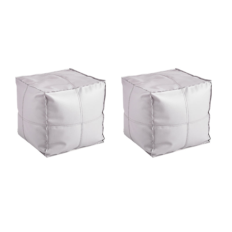 Modern Square Pouf Leather Water Resistant Pouf for Living Room