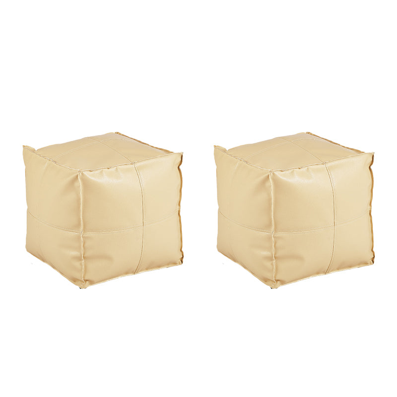 Modern Square Pouf Leather Water Resistant Pouf for Living Room