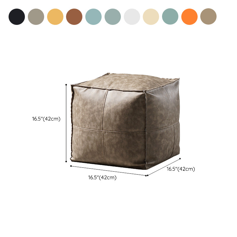 Modern Square Pouf Leather Water Resistant Pouf for Living Room