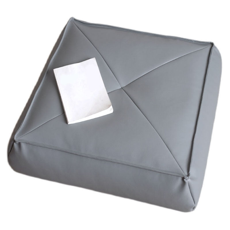 Modern Pouf Ottoman PU Leather Upholstered Solid Color Tear Resistant Square Ottoman
