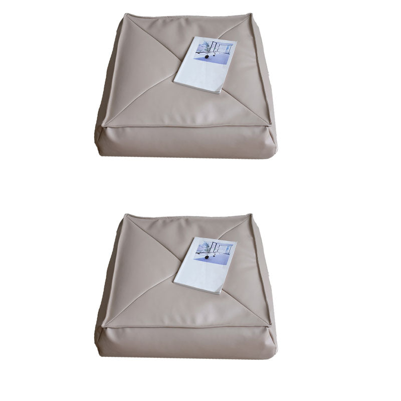 Modern Pouf Ottoman PU Leather Upholstered Solid Color Tear Resistant Square Ottoman