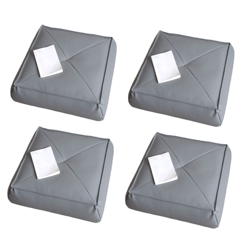 Modern Pouf Ottoman PU Leather Upholstered Solid Color Tear Resistant Square Ottoman