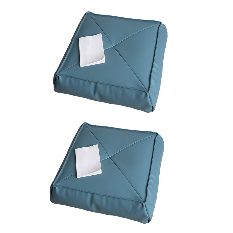 Modern Pouf Ottoman PU Leather Upholstered Solid Color Tear Resistant Square Ottoman