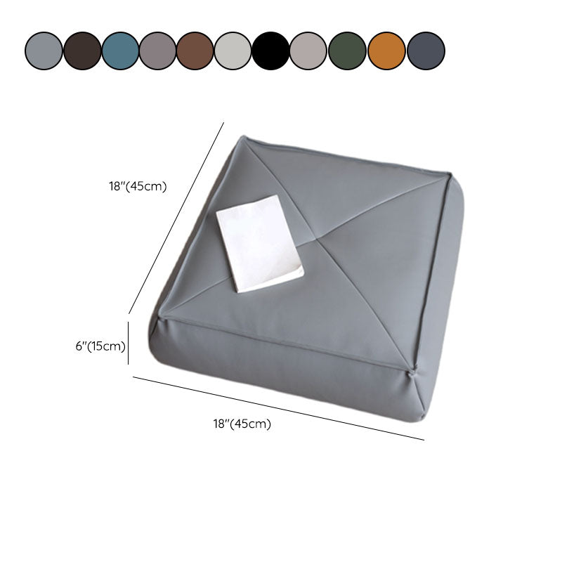 Modern Pouf Ottoman PU Leather Upholstered Solid Color Tear Resistant Square Ottoman