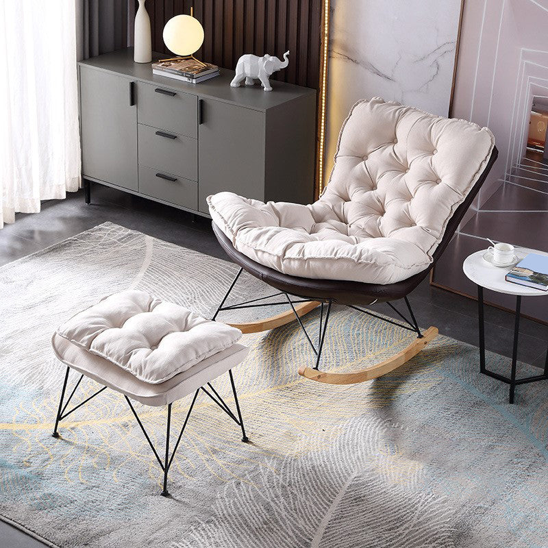 Modern Rocker Chair Metal Frame Friction Resistant Upholstered Rocker Chair