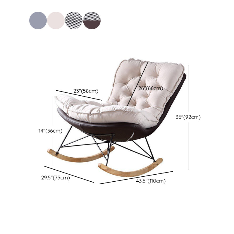 Modern Rocker Chair Metal Frame Friction Resistant Upholstered Rocker Chair