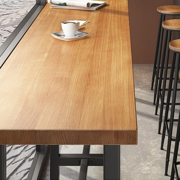 Industrial Bar Table Set 1/7 Pieces Solid Wood Rectangle Table and Stool Set